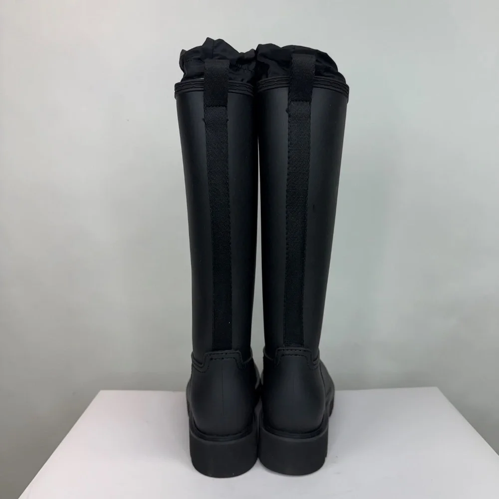 New Hunter Carson Lug Sole Rain Boot Black Sz 9